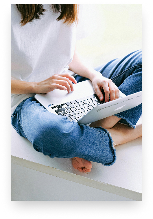 Person working on laptop